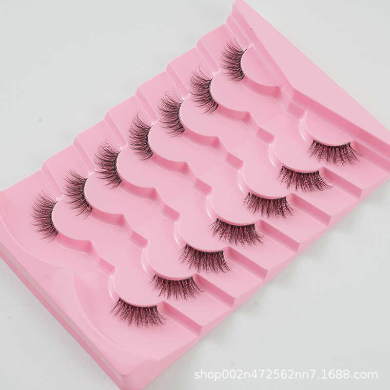 Cat eye black stem elongated tail half eye naturally thick eyelashes half cut one-piece false eyelashes W250324