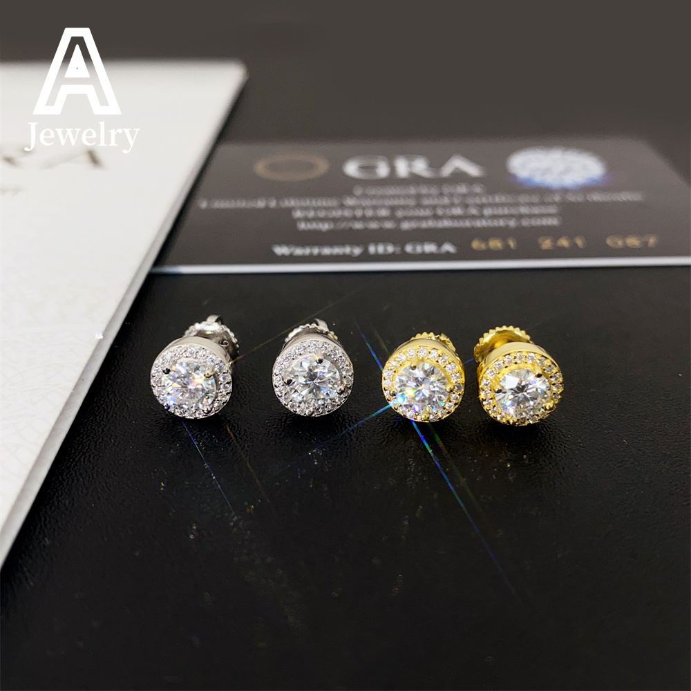 The new 925 Pure is available by testing diamond delicate fashion earrings Hip Hop mens and womens trend personality studs