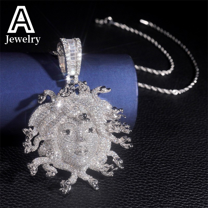 Iced out jewelry Hip Hop Pendant 925 Sterling Silver VVS Moissanite Diamond Pendent