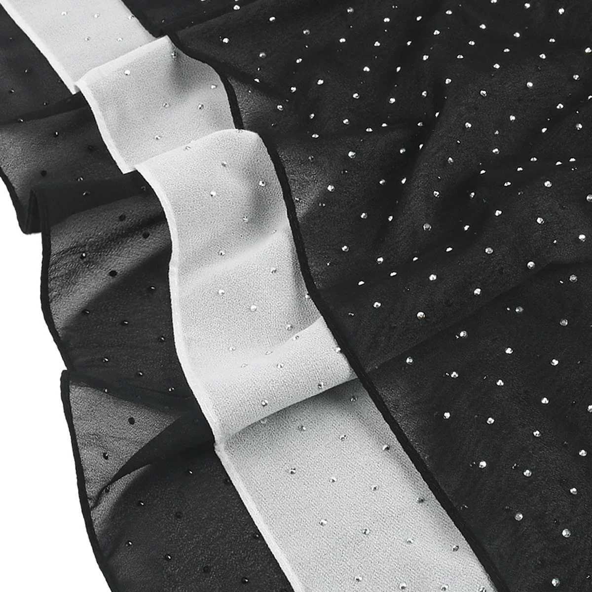 New luxury flat Rhinestone handmade diamond scarf shawl heavy-duty chiffon summer scarf X250324