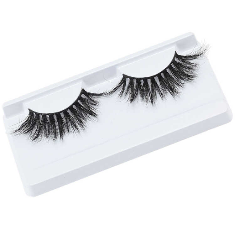 Cross style mink fur 3D simulation natural thick false eyelashes W250324