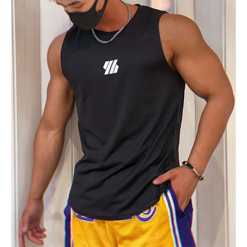 est Summer Gym Vest High Quality mesh Shirt Sleeveless T-shirts Men Tank Tops basketball running Fitness Sports Vest men 250324