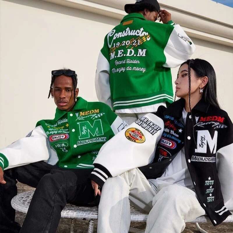 European Men's Embroidered American Style Y2k Retro Baseball Uniform Jacket Couple Styles Spring And Autumn Trend