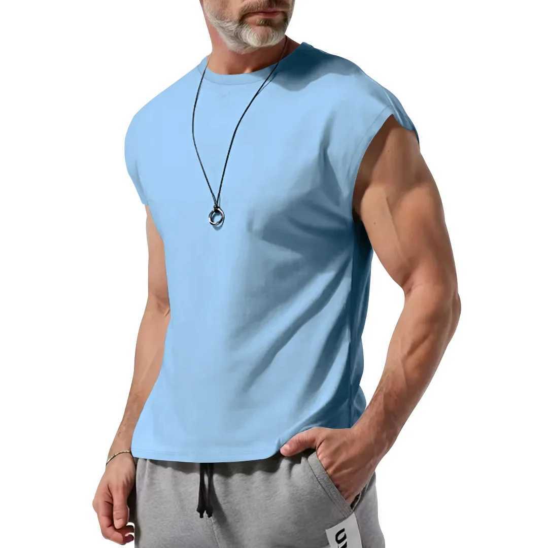 mens summer new sleeveless T-shirt young casual loose thin vest mens clothing X250324