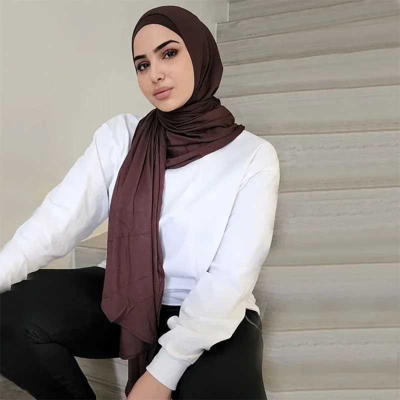 75 * 175CM easy to wear knitted headscarf solid color instant Modal Slit headscarf ultra-thin and soft sunscreen plow packaging X250324