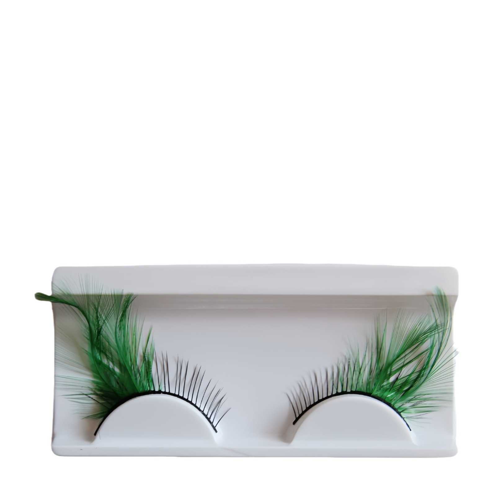 Eye Tail Elongated Colorful Feather False Eyelash Exaggerated Stage Double Eyelid Makeup Temperament Swallowtail W250324