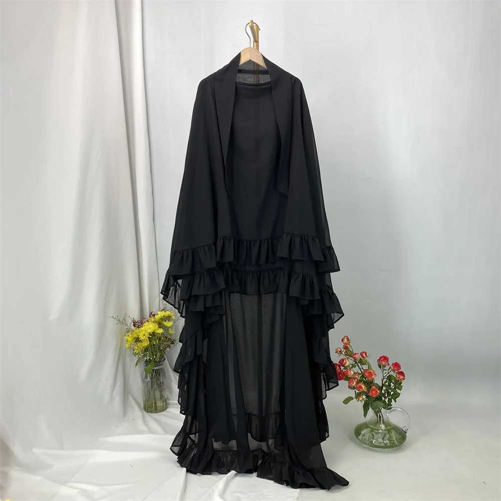 Fashion Extra Long Khimar Plain Chiffon Muslim Prayer Scarf Dubai Ramadan Niqab Abaya for Wen X250324