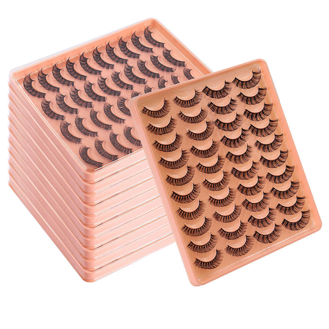 New DD Synthetic Fiber Russian Curl False Eyelash 20 Pair Set Thick Natural Grafted Eyelash W250324