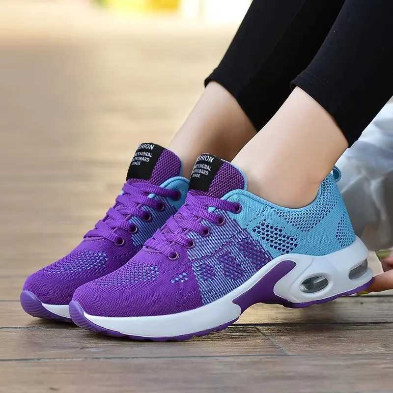 Dazzling womens vulcanized shoes color blocking design breathable thick soled shoes jogging track tennis shoesXJ250324