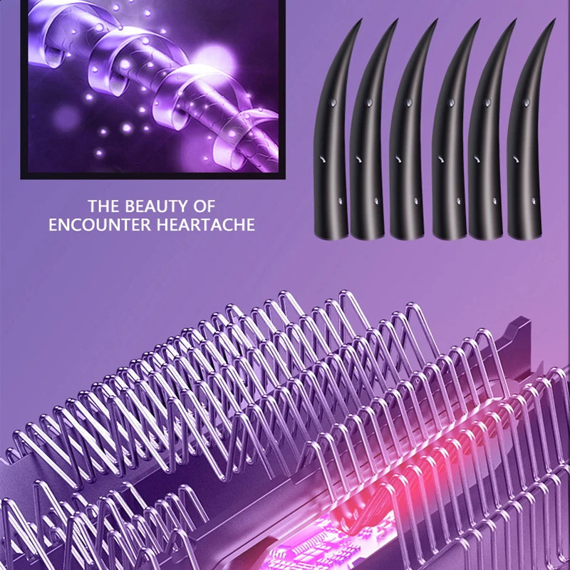 Professional Airflow Style Hair Dryer Electric Brush Comb Style Hair Dryer With Nozzle Mini Portable Straight Hair Brush 250303