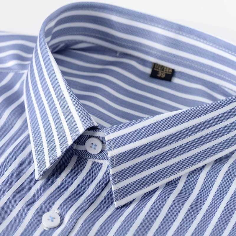 High quality ironless mens dress long sleeved mens classic stretch easy to care for casual shirt mens slim fit X250324