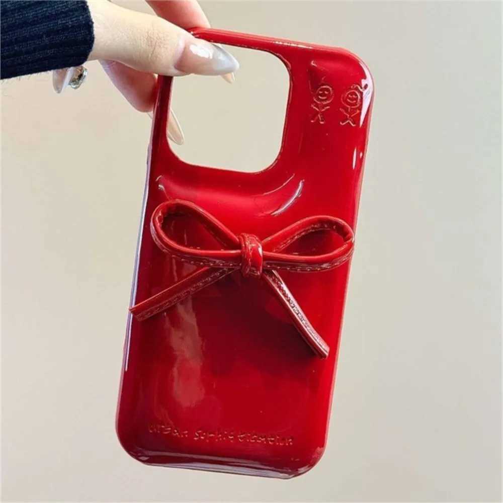 Luxury bowknot leather Soft Case protection for iPhone 16 15 13 12 14 Pro Max X cute girl puffer Coque Z250324