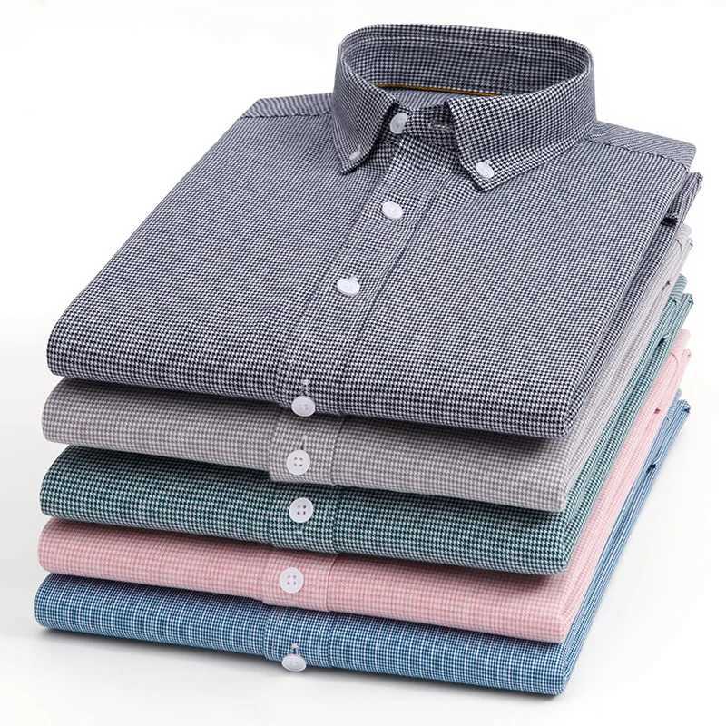Fashionable and high-quality 100% pure cotton casual long sleeved mens slim fit shirt formal pure cotton plain weave hunting dog top pink dress X25032