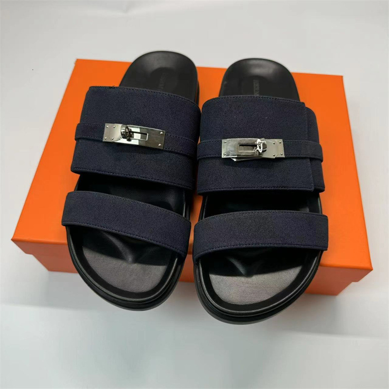 2025 men's slippers, flat leather shoes, straight drag men