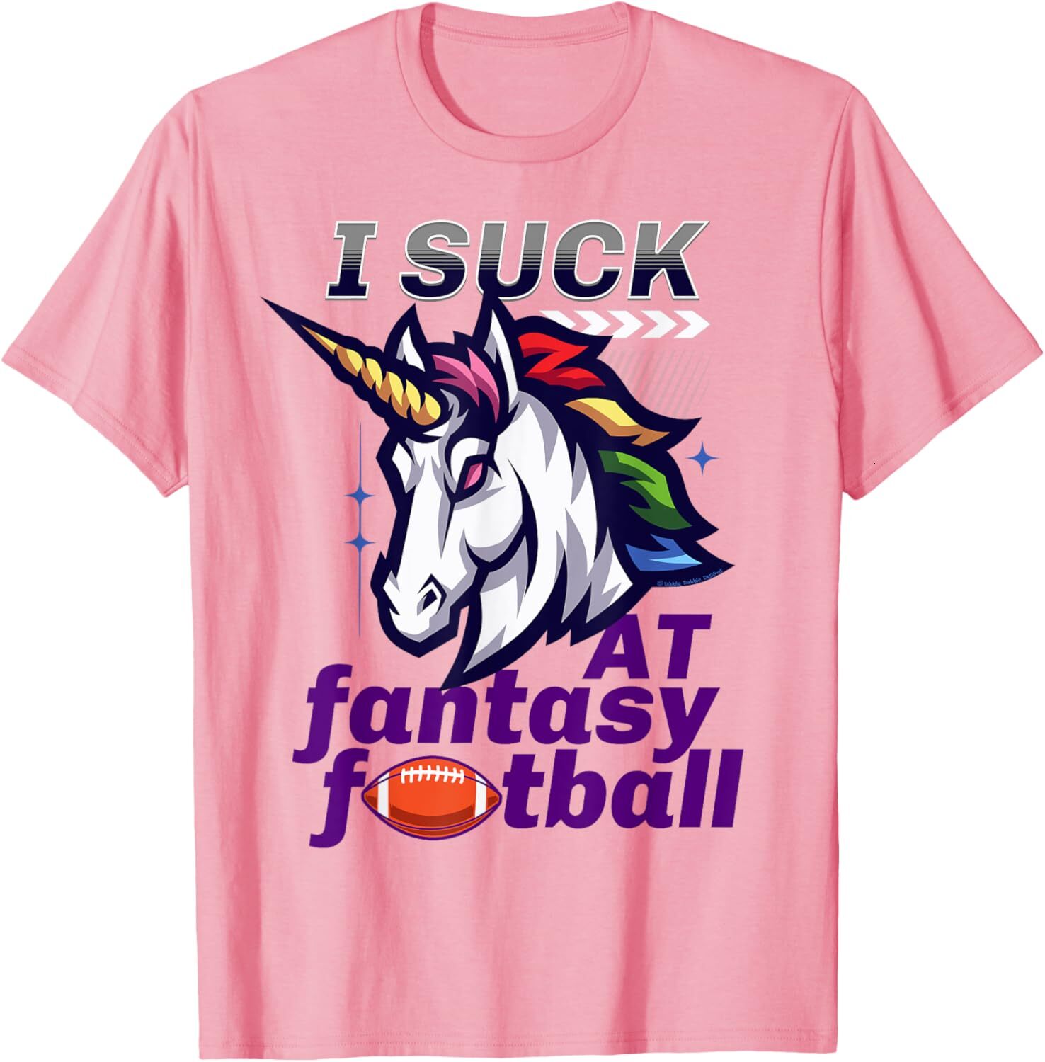 T shirt for Mens Funny Unicorn I Suck at Fantasy Football Loser Graphic Tee Casual Tops Clothes Short sleeve simple simple