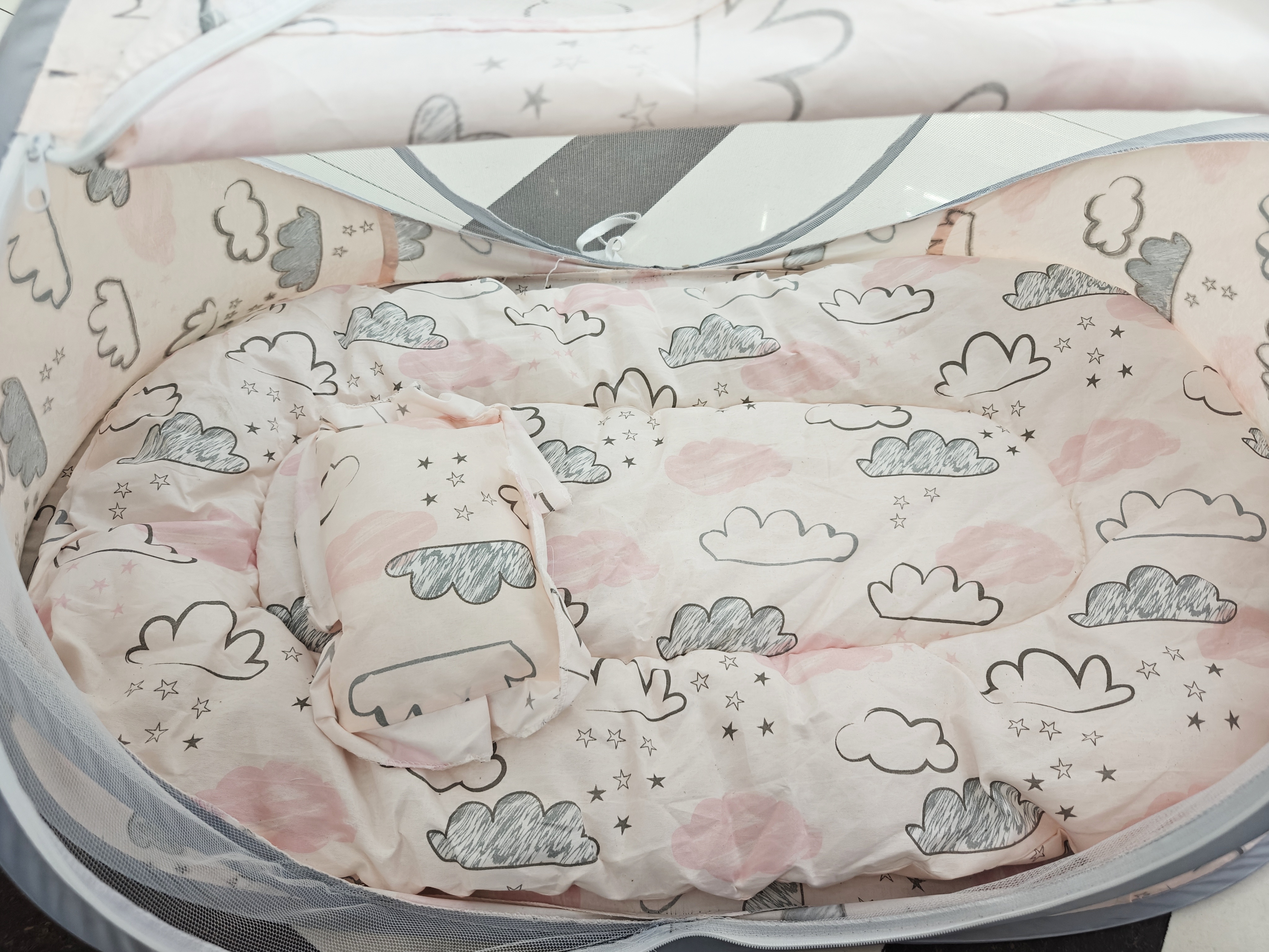 Jiaobao Cloud Three Piece Baby Mosquito Net Set