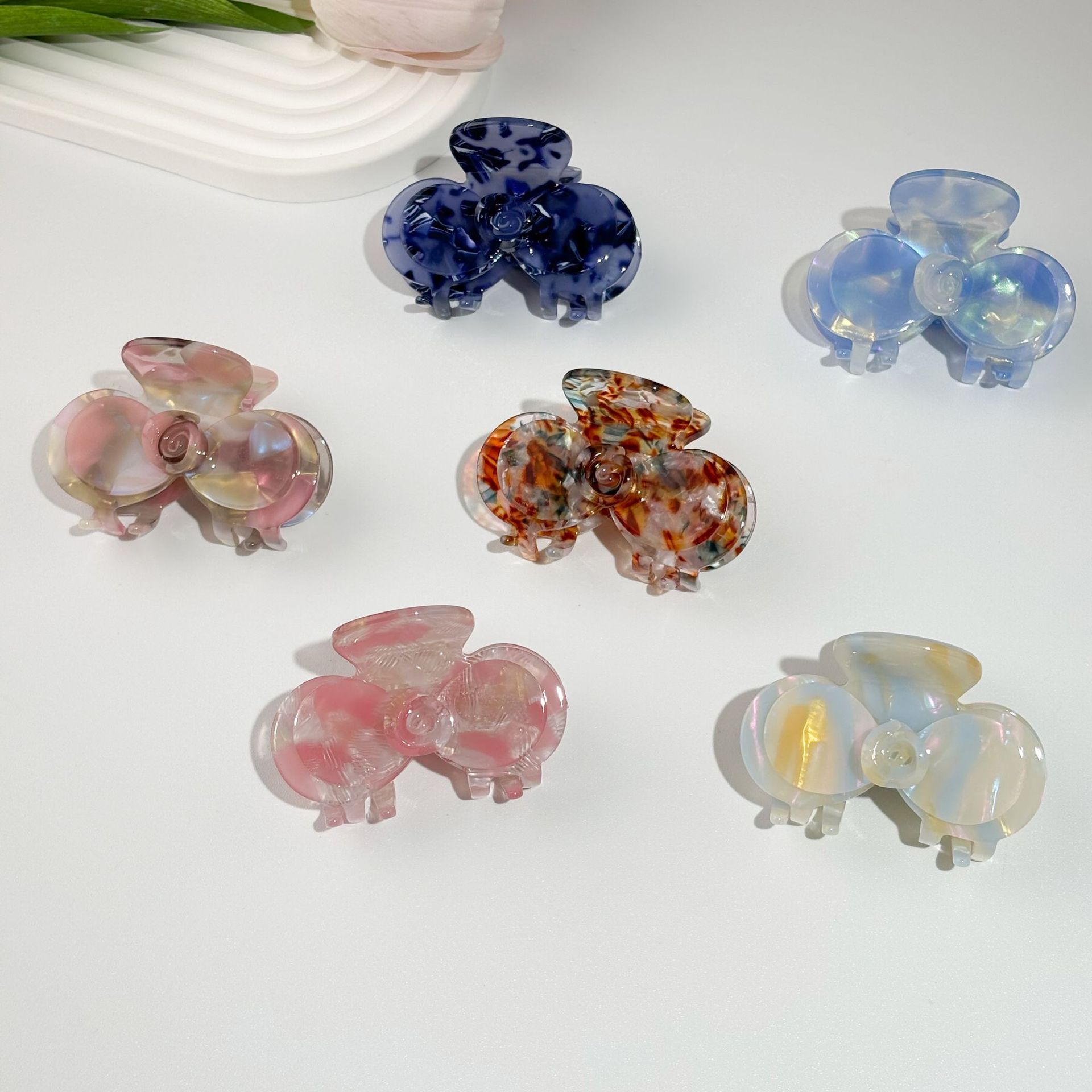 Acetate Flower Grab Clip Cute Fashion Plate Hair Clip Temperament Shark Clip Delicate Hair Accessories Hair Clip Female