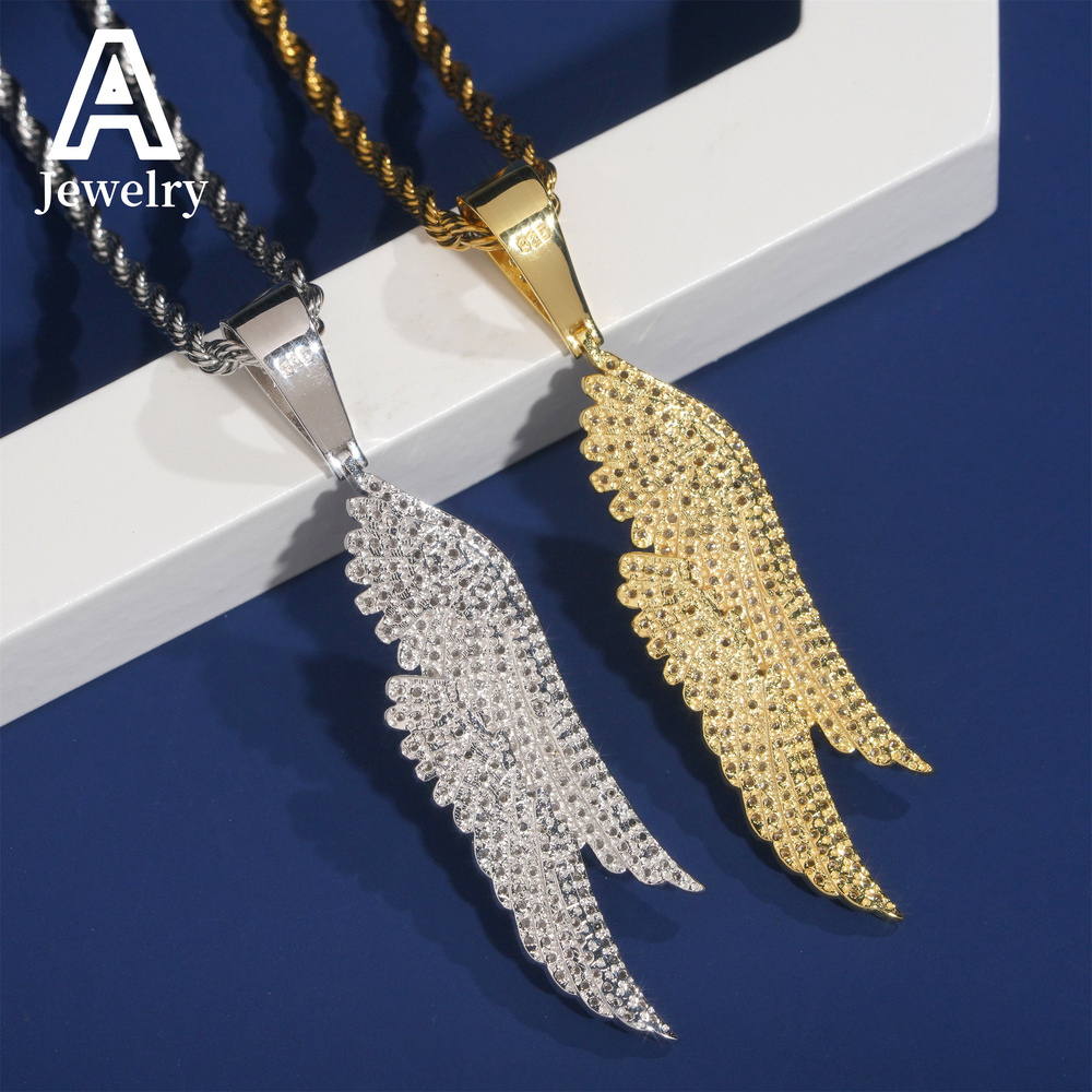 Mens Diamond Pendant 925 Silverwing design Hip hop fashion jewelry vvs Moissanite passed the test