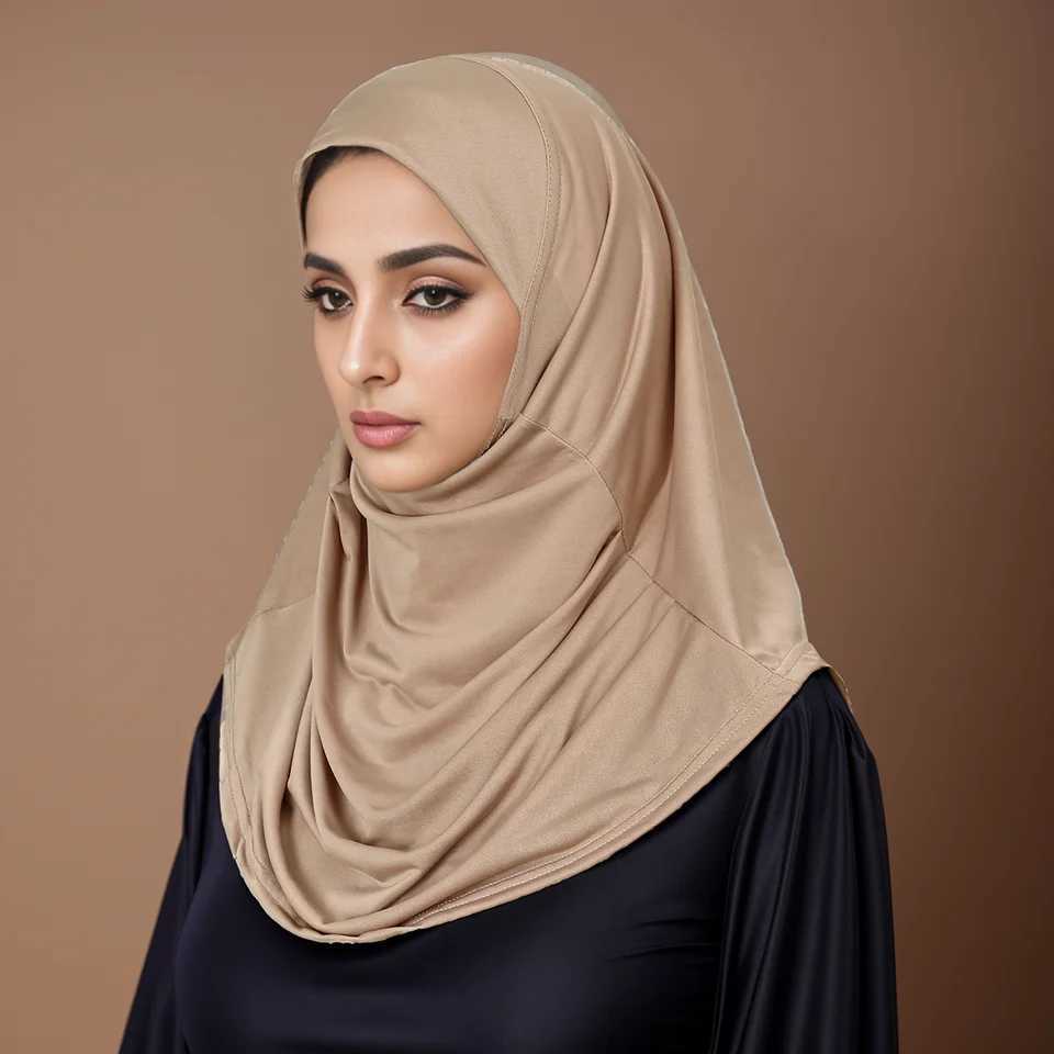 Islamic Headscarf Solid Color Textual Headscarf Soft Cotton Linen Headscarf X250324