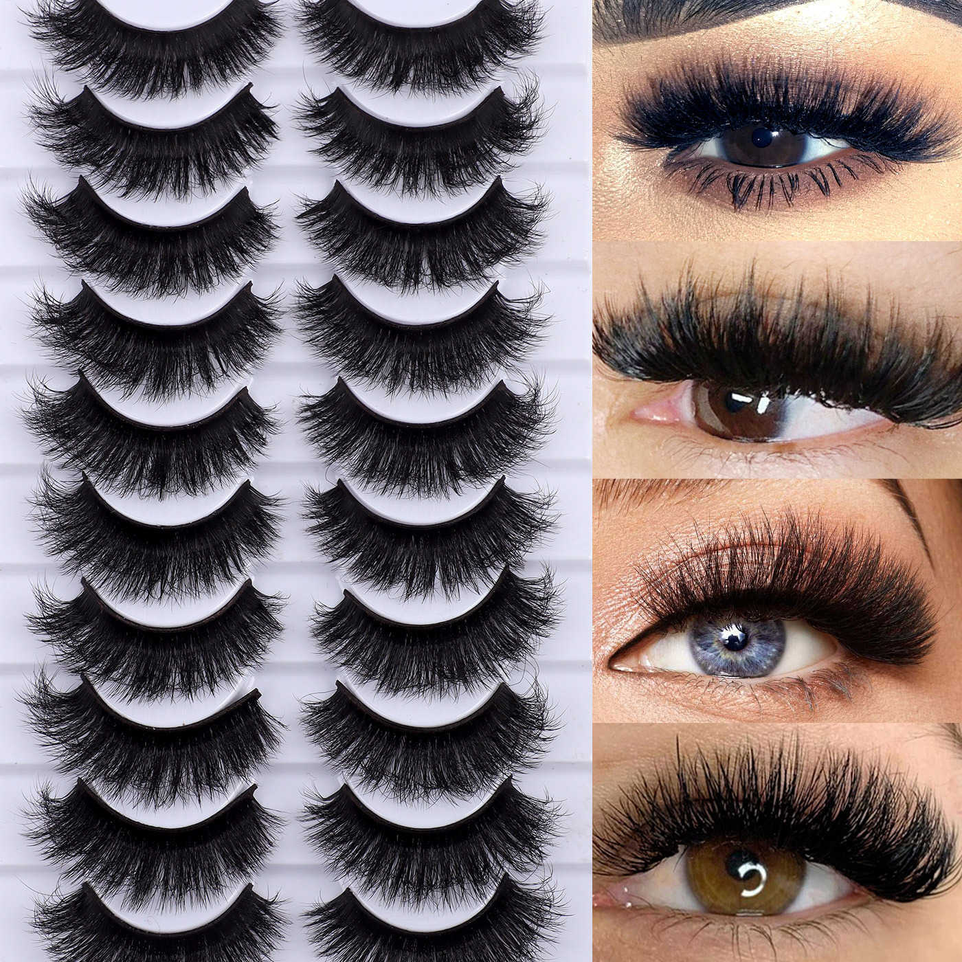 Natural Thick 10 Pair Explosive Hair Fake Eyelash Activity Exaggerated Curling Eyelash W250324