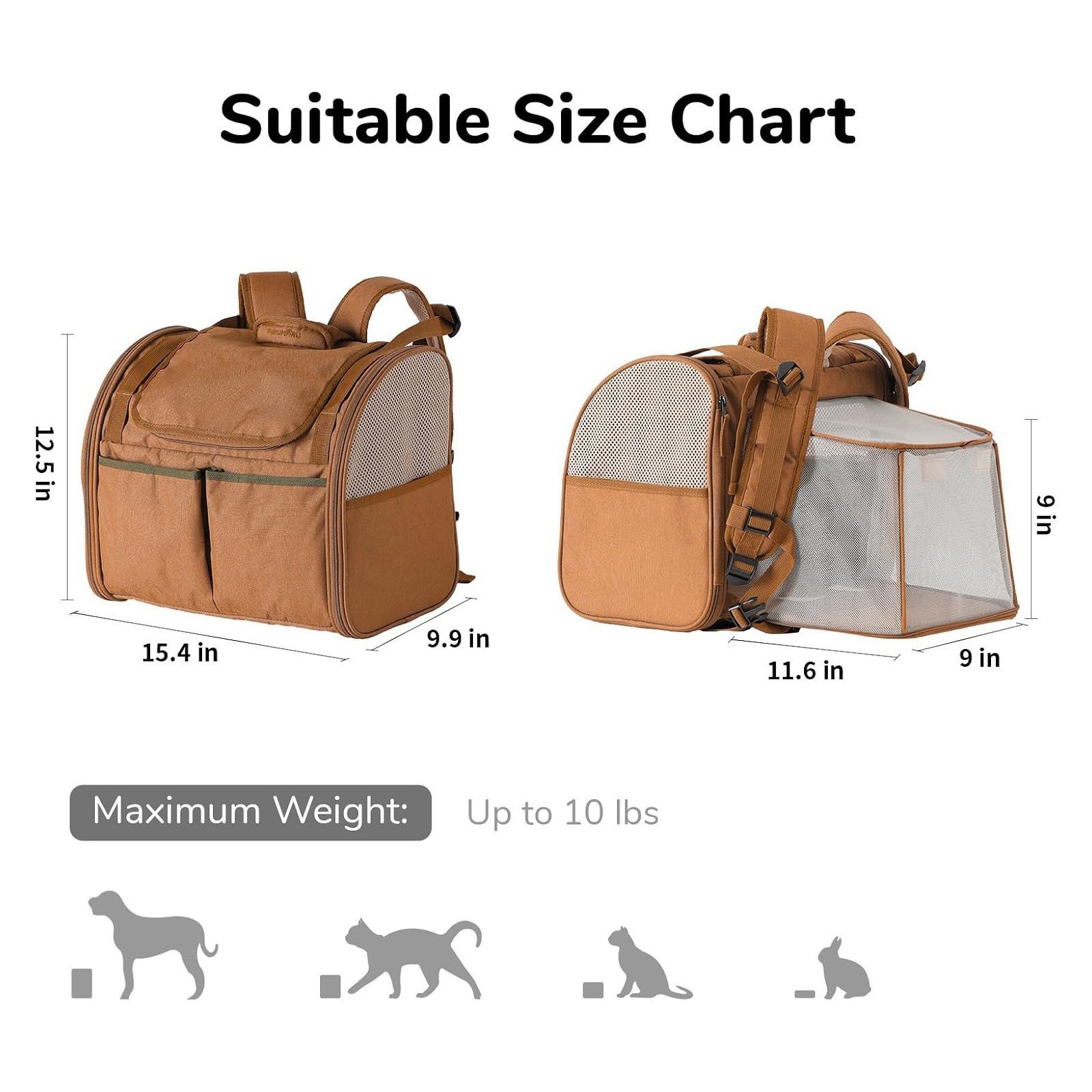 Expandable Pet Carrier: Soft-Sided Design with Adjustable Leash for Small Dogs & Cats Travel Free shipping
