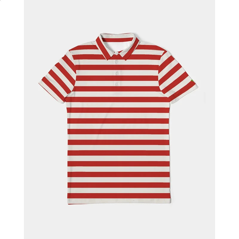 Mens Buttons Polo Shirt 3d Stripe Print Fashion Clothing Everydaywear Casual Tshirt Shirts Short Sleeve Street Tops 250311