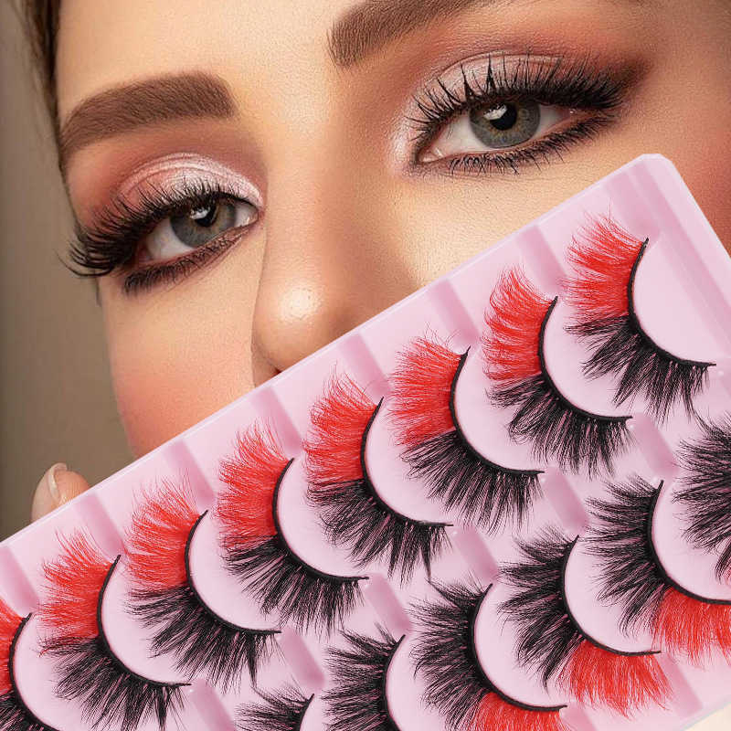 New 8-Pair Thick Cross 3D False Eyelash Imitation Mink Hair Eyelash Color M001 Eyelash W250324