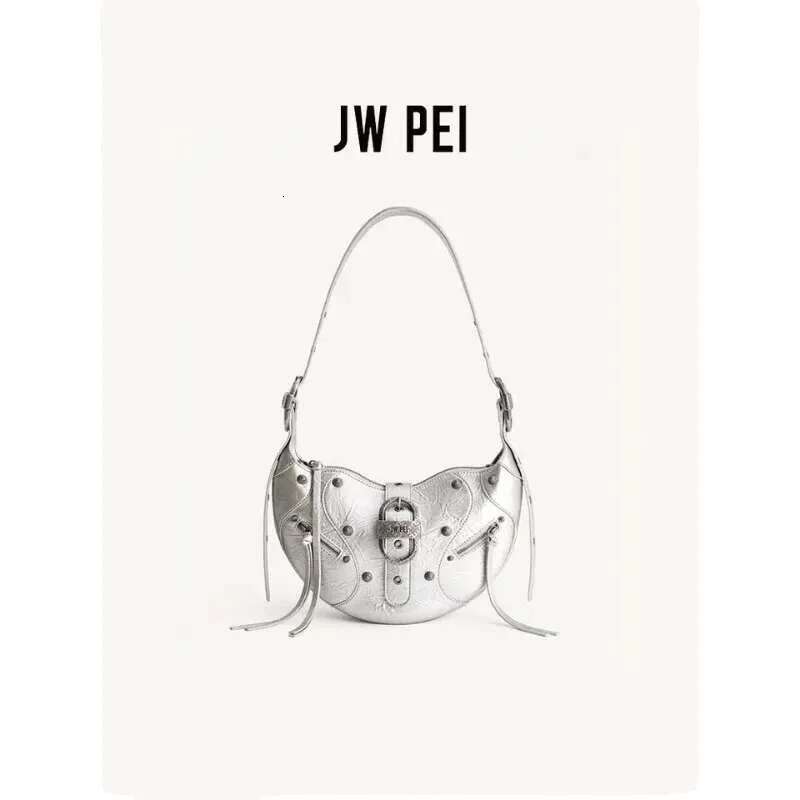 JW PEI Women's Elegant Large Capacity Motorcycle Oil Wax Leather Single Shoulder Crossbody Underarm Bag