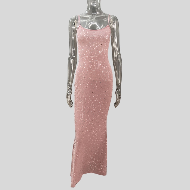Popular women's clothing bright diamond sexy suspender mermaid dress