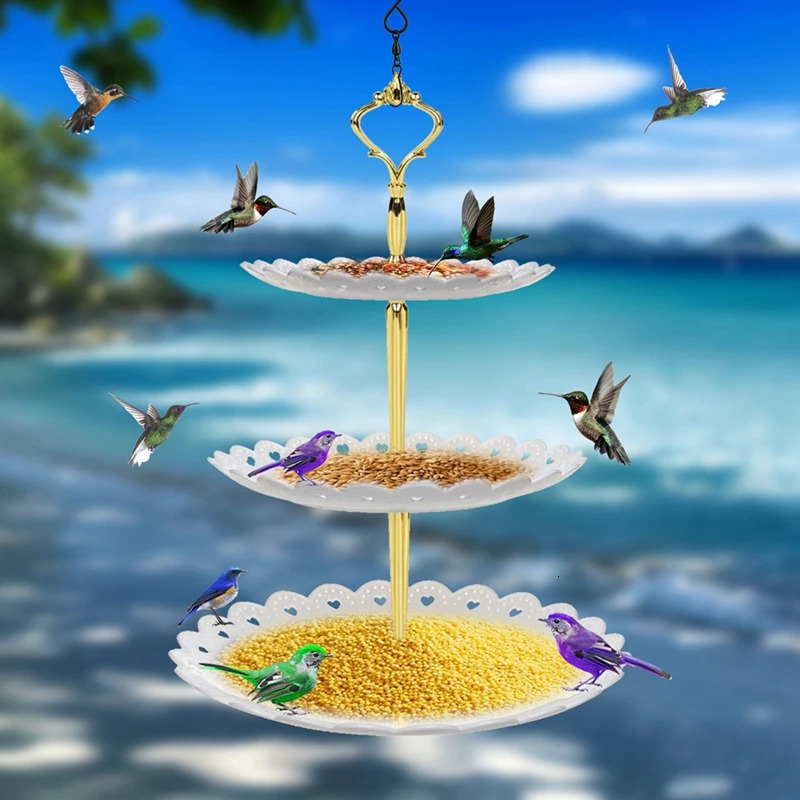 Supplier of 3layer plastic suspended birdhouses yard farm feeders and hummingbird for outdoor garden decoration 250320