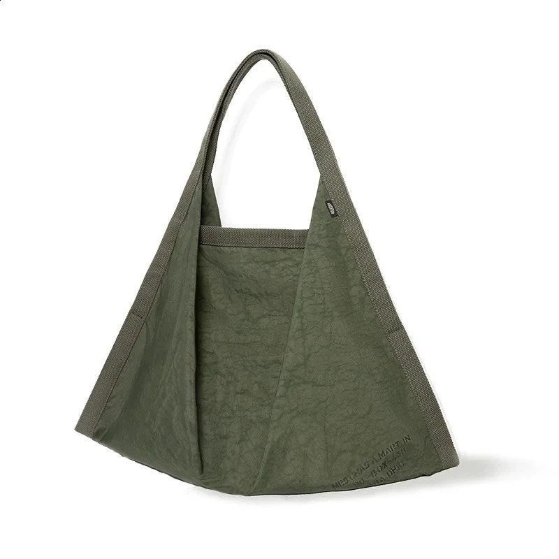 Maden er Tote Bag Vintage Nylon Handbags Large Capacity Waterproof High Quality Shoulder Bag Retro Green Autumn 250314