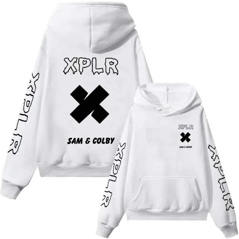 2024 Fashion Hoodie Mens Xplr Hoodie Sam and Colby Chainlink Merch Heart Printed Sweatshirt Mens Long Sleeve PulloverT250323
