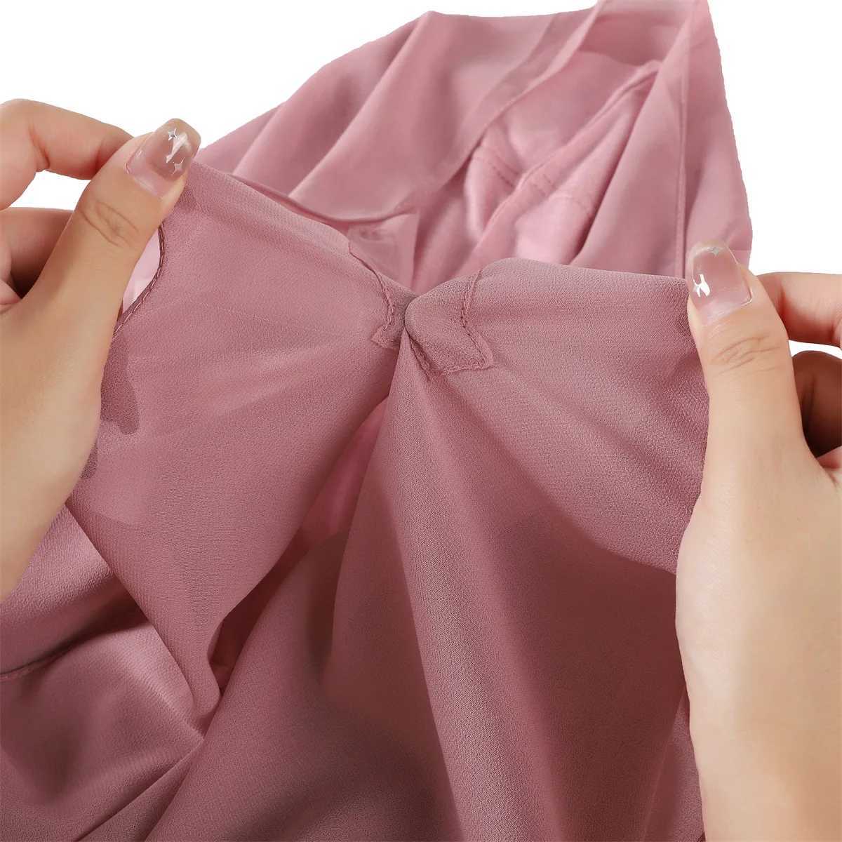 Hot S Premium instant chiffon headscarf with in seat magnet solid color easy to wear shawl packaging with bottom cap X250324