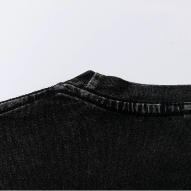 High Street Gothic Alphabet Vintage Printed Short Sleeve T-Shirt Mens and Womens Oversize Loose Wash Old Half Sleeve 250317