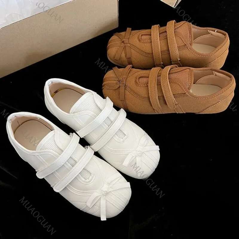 for Woman Flats Soft Sole Bow-Knot New Dress Spring Summer Ballerinas Women's Shoes Retro Butterfly Leisure Mary Jane Shoe