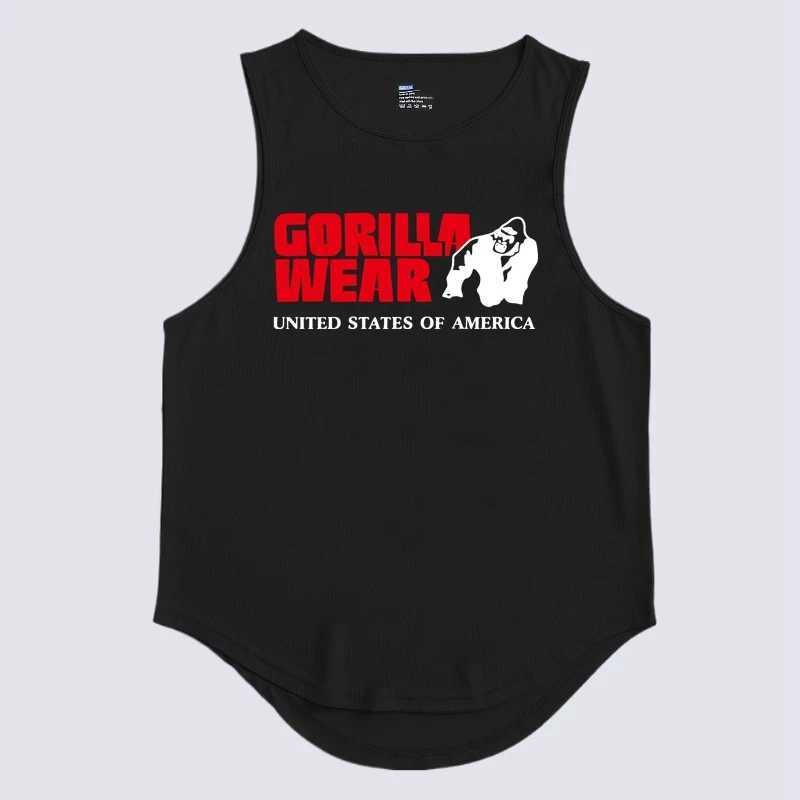 Gym mens clothing fitness clothing fitness shirts fitness vests mens vests single piece muscle Stringer T-shirts tops X250324