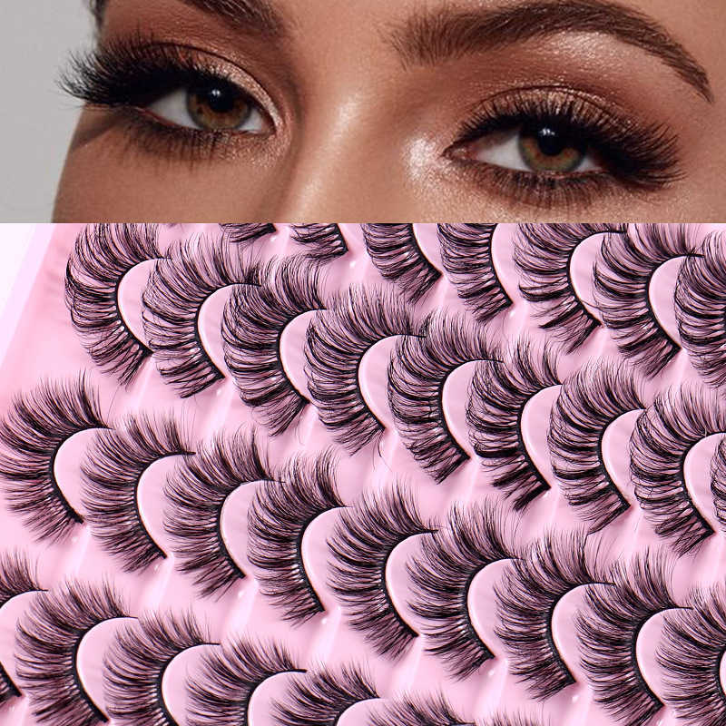 30 pairs of artificial fiber false eyelashes curled and thickened simulating natural eyelashes W250324