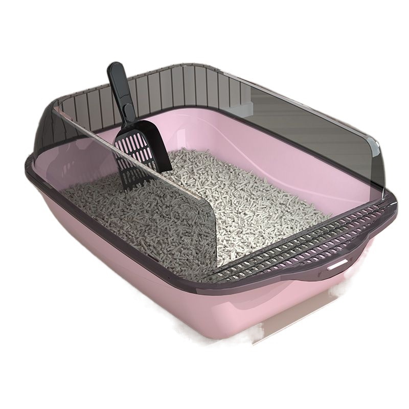 Cat Litter Box Thickening Cat Sandbox with Scoop Semi-enclosed Splashproof Tray Pet Toilet Cleaning Basin Bedpan Accessories