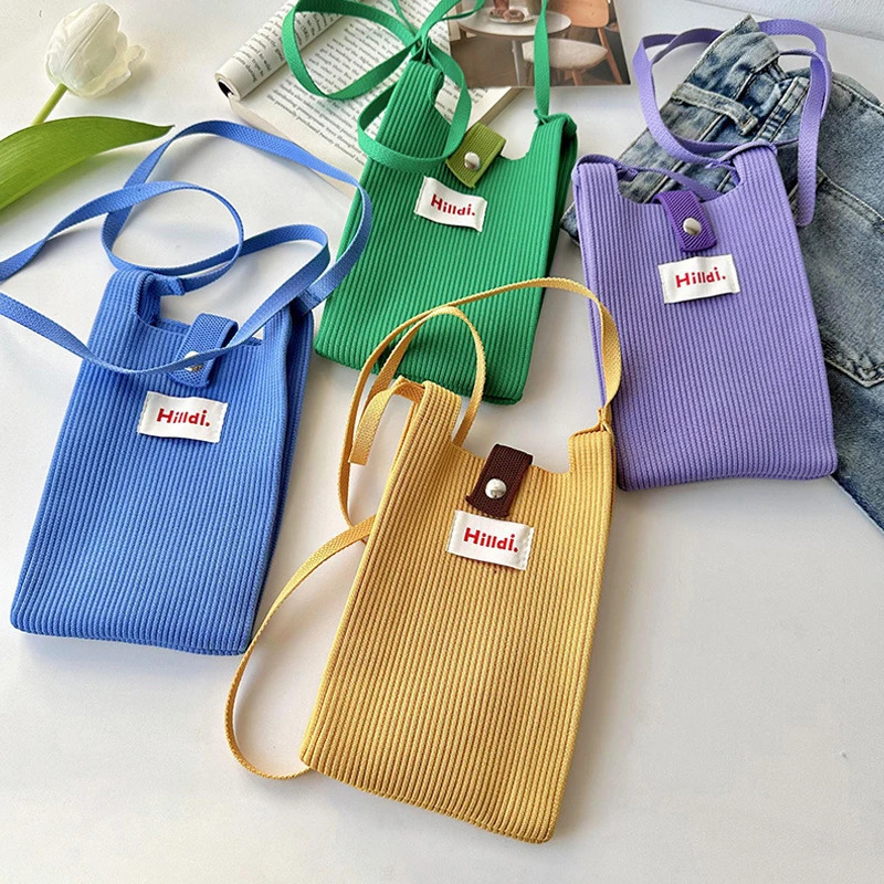 Mini Knitted Cross body Bag Korean Shoulder Bag Reusable Shopping Phone Bag Womens Handbag 250320