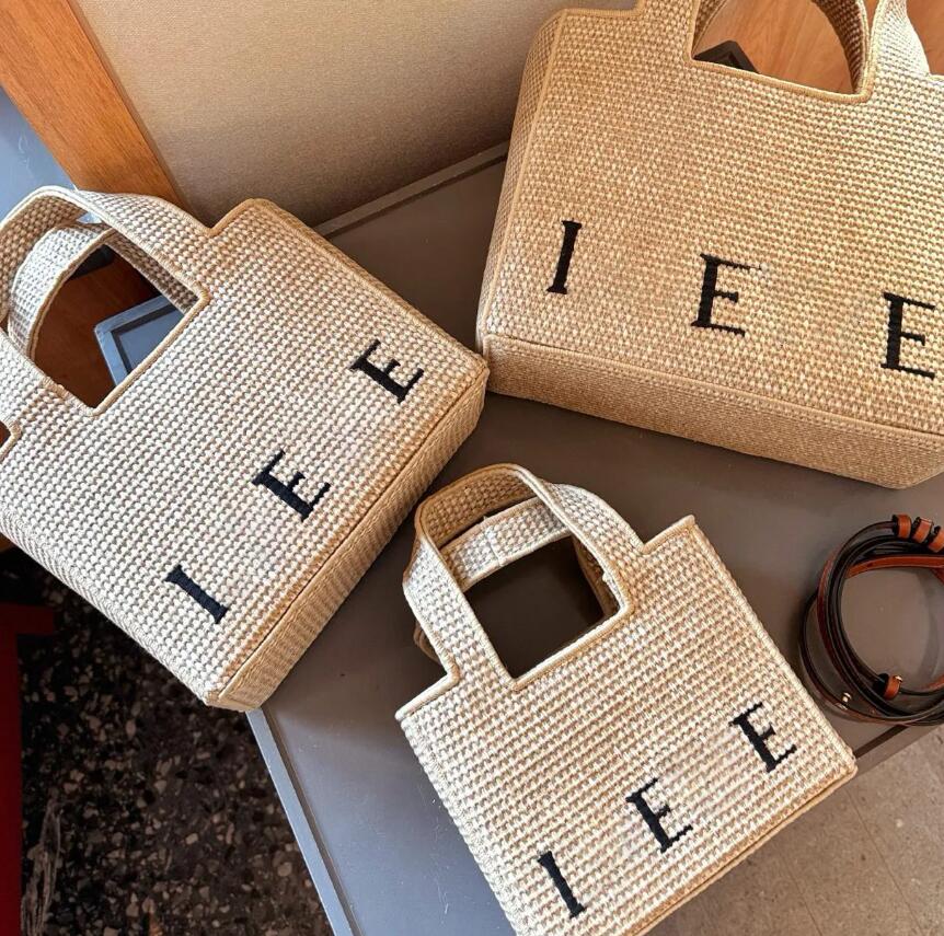Tote Bag Luxury beach bag Straw bag Shopping Bag Designer Bag High quality Fashion Woven for Summer Black apricot Outdoor Travel Large Capacity Handbag Best Gift