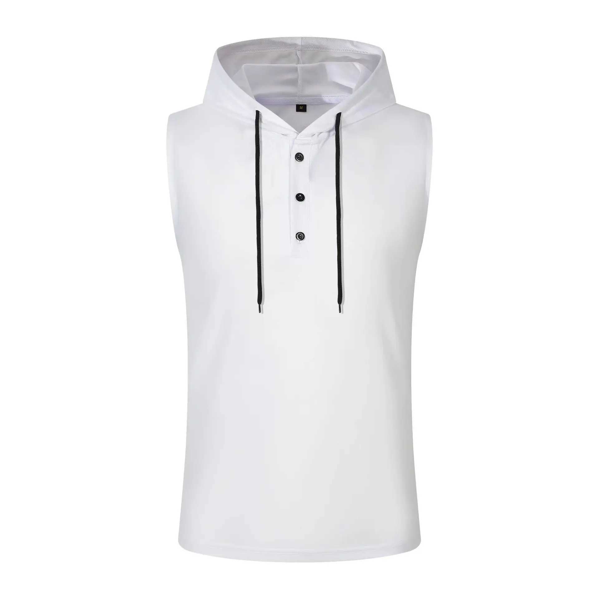 Summer mens tank top European and American mens hooded sweatshirt skydiving mens casual sports thin breathable sleeveless vest top X250324