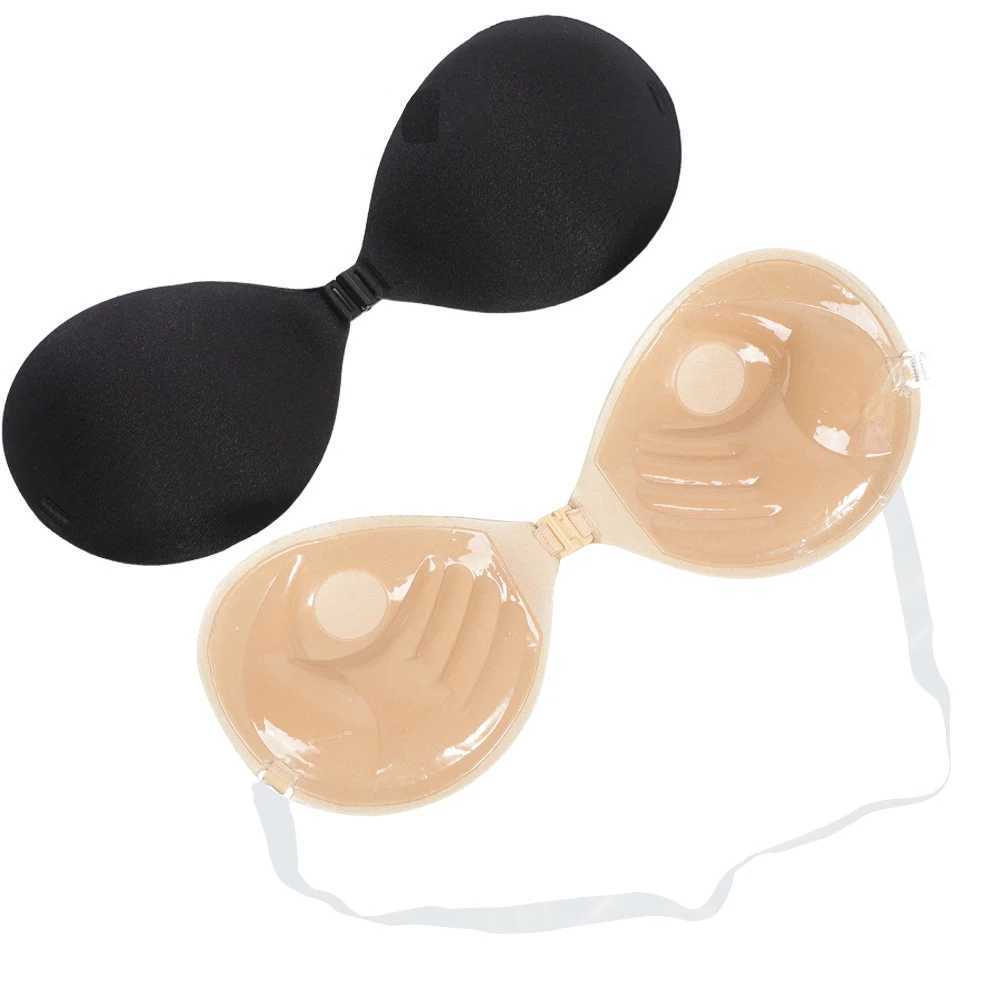 3cm thick palm cup invisible silicone bra adhesive strapless bra used for upward push without back cover nude black detachable braXJ250324