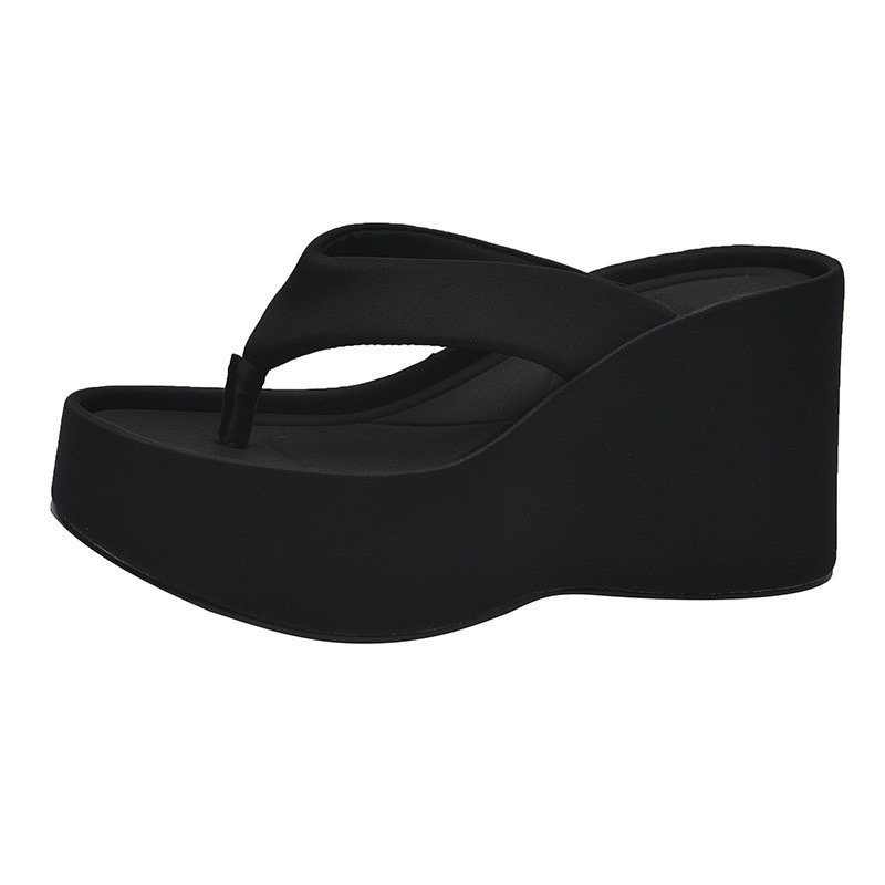 Womens Clip Toe Wedge Flip ps Summer Non-slip Platform Beach Sandals Woman Shoes Leisure Increase New Height Outdoor Slides 240702