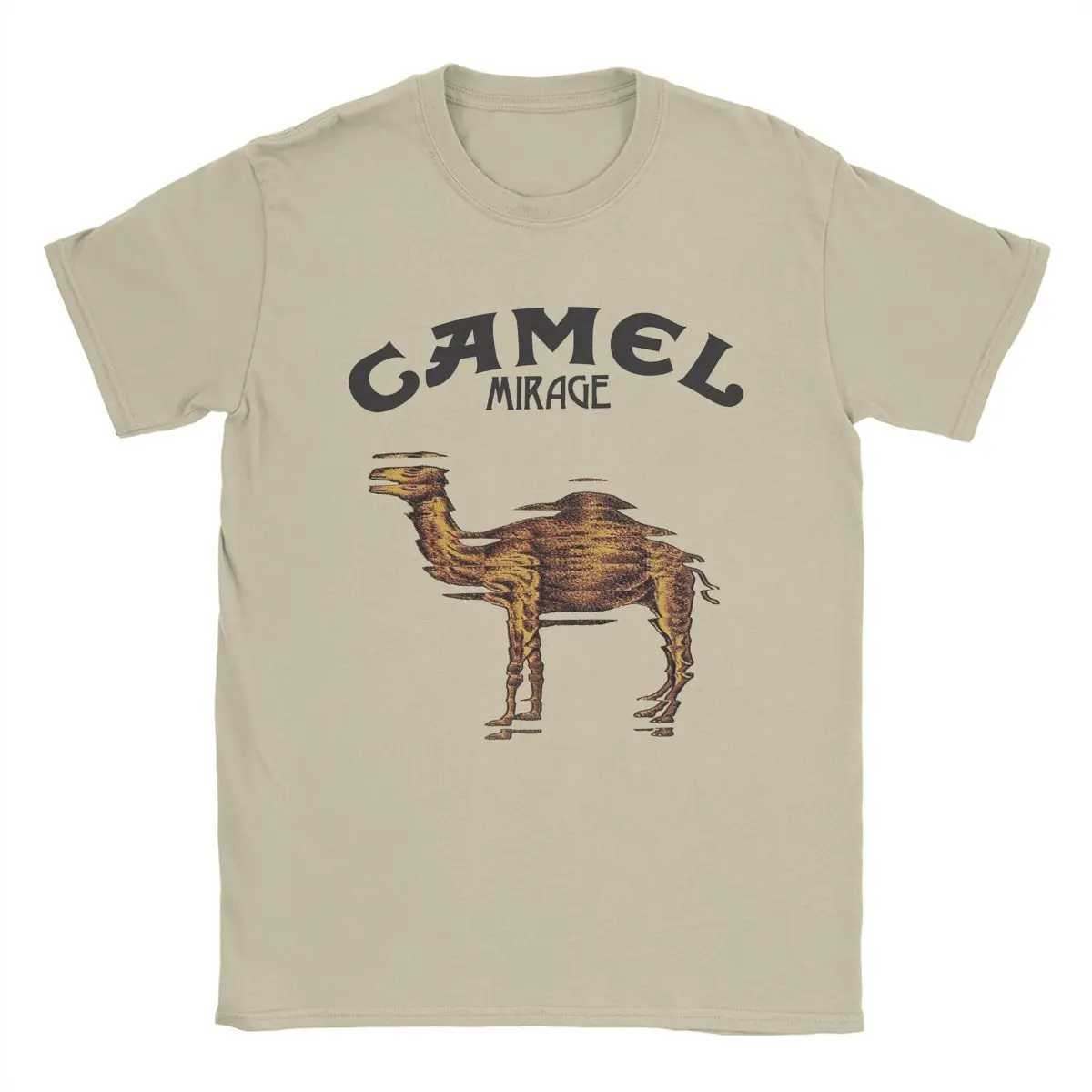 Camel Mirage Band Mens Pure Cotton Novelty T-shirts Crew Neck Ts Short Slip Tops 4XL 5XL X250324