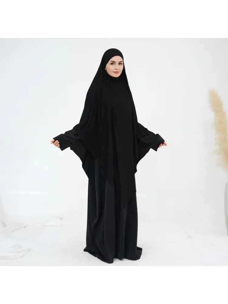 Ramadan Muslim Wens Plain Hijab Extra Jersey Khimar Scarf Cover Scarf Islamic Prayer Clothing Headscarf Scarf X250324