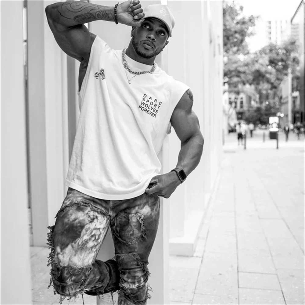 Summer new mens fitness vest sleeveless mens sports shirt cotton based sports vest X2503241