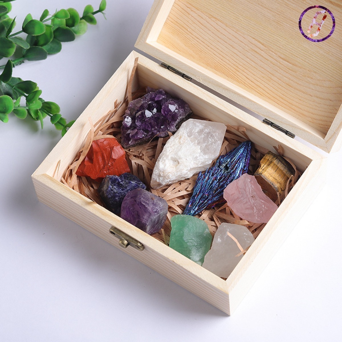 Natural Crystal 7 Color Gemstone Crystal Ore Raw Stone Box Set 7 Chakra Healing Crystal Karmic Imprinting Gemstone Kits Mysterious Eastern Energy