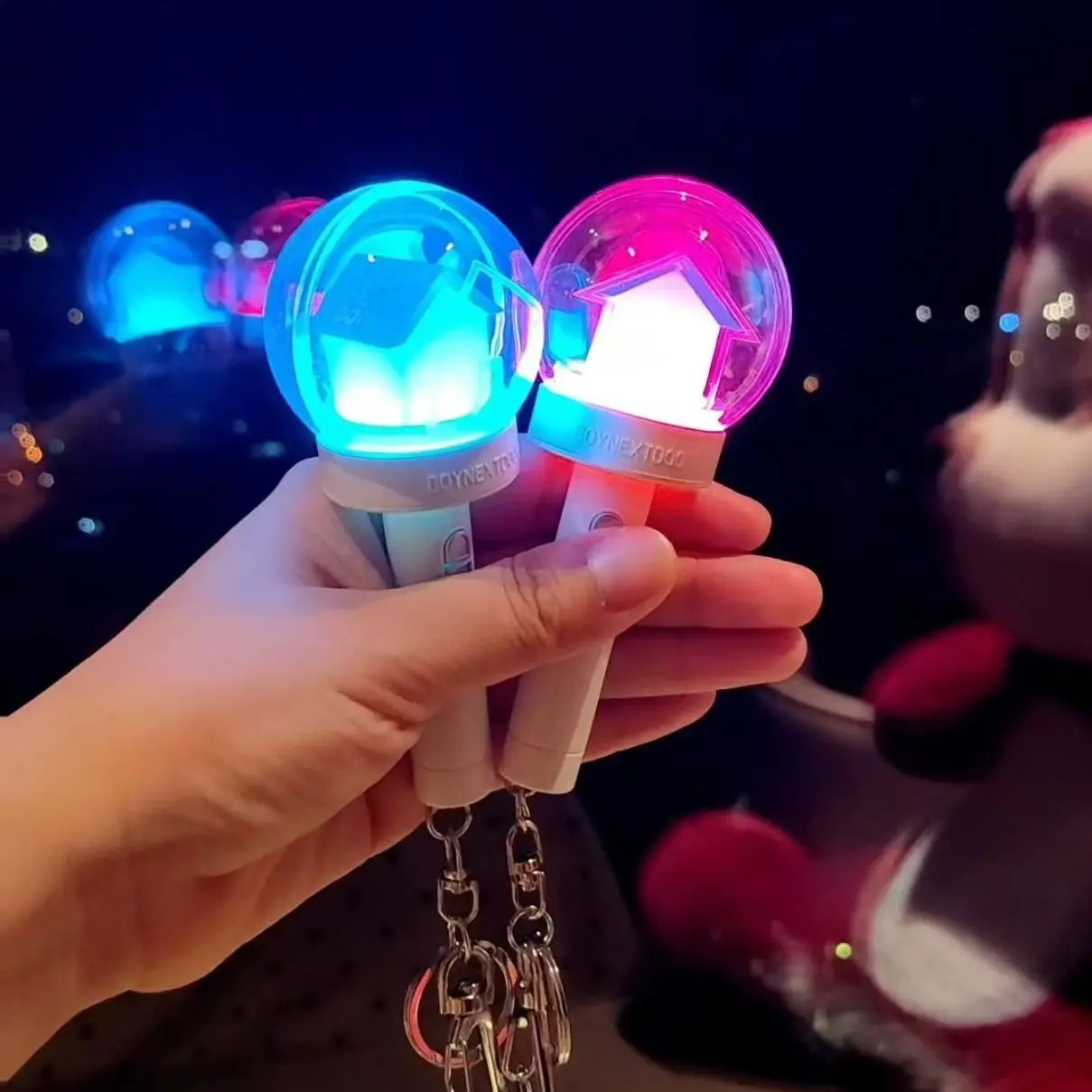 KPOP Lightstick Night Light Keychain Respondent Lollipop Hand Lamp Concert Light Stick Lamp Keyring Fans Collection 250324