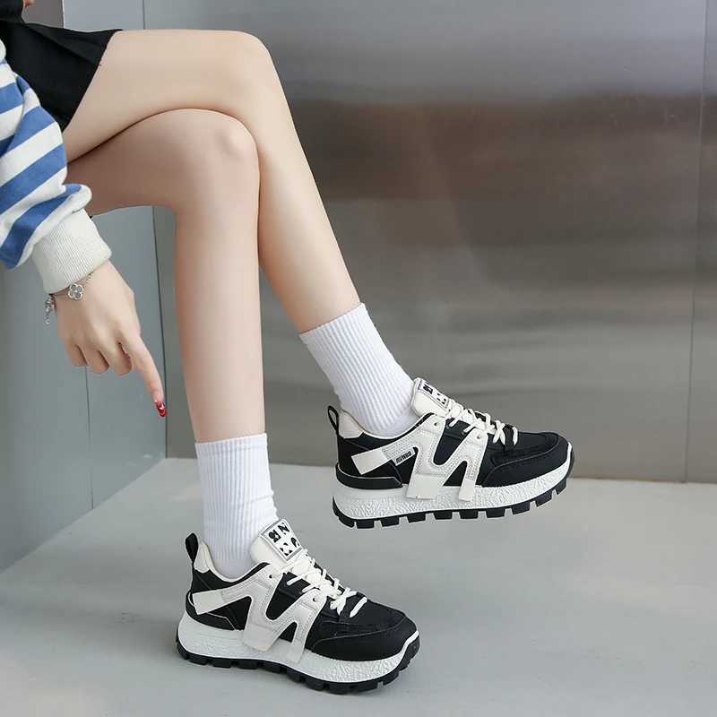 Womens sports shoe trend 2024 flat womens white shoes high-quality summer sports shoes round toe black womens Fi blow molded sports shoesXJ250324