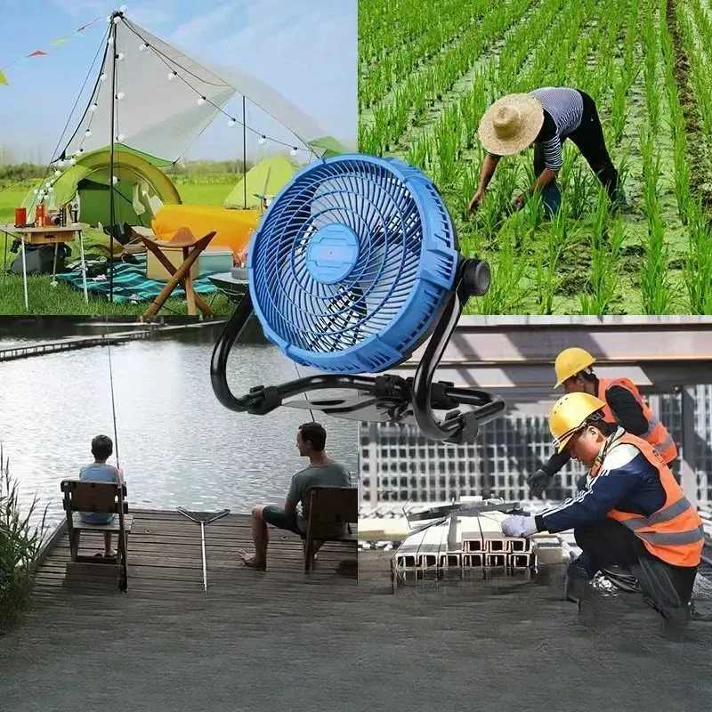 DK17 12 inch charging fan portable dual power fan with lithium and AC used for camping dormitories workplaces and outdoor activities Z250324